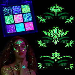 YGDZ kit front view showing gels and gem stickers for easy festival looks