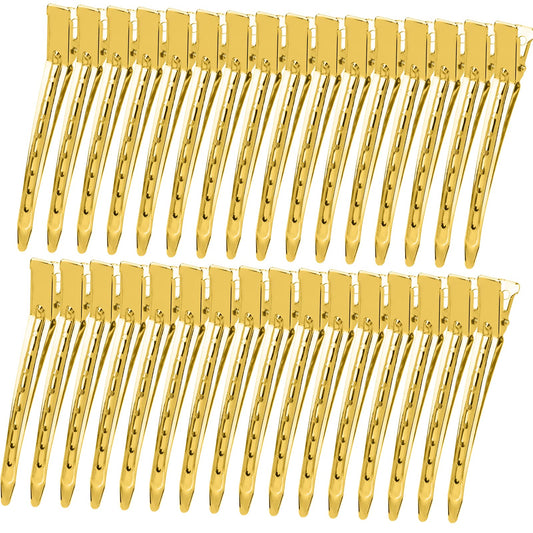 YGDZ gold clip front view showing secure hold and polished finish
