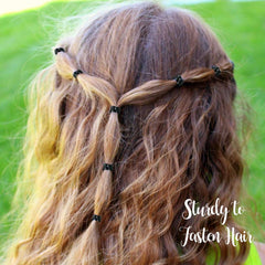 YGDZ bands used on toddler ponytail, gentle hold and subtle look