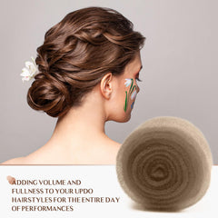 YGQQOY tan brown filler cut and shaped to size for custom bun volume