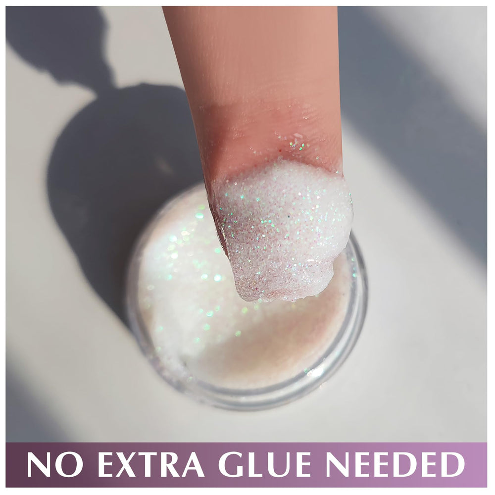 YGQQOY texture closeup of gel glitter showing fine sparkle and smooth gel