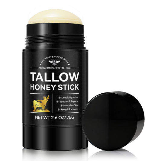 YHFGTTIO front packaging showing grass‑fed tallow stick and benefits