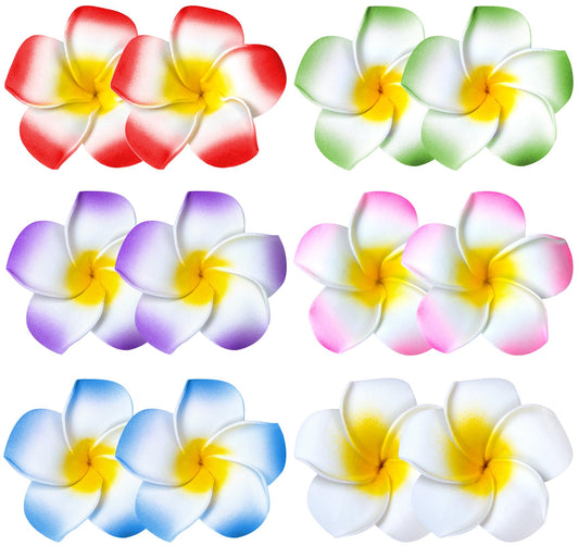 YHmall front packaging showing 12 vibrant tropical hair clips for easy selection