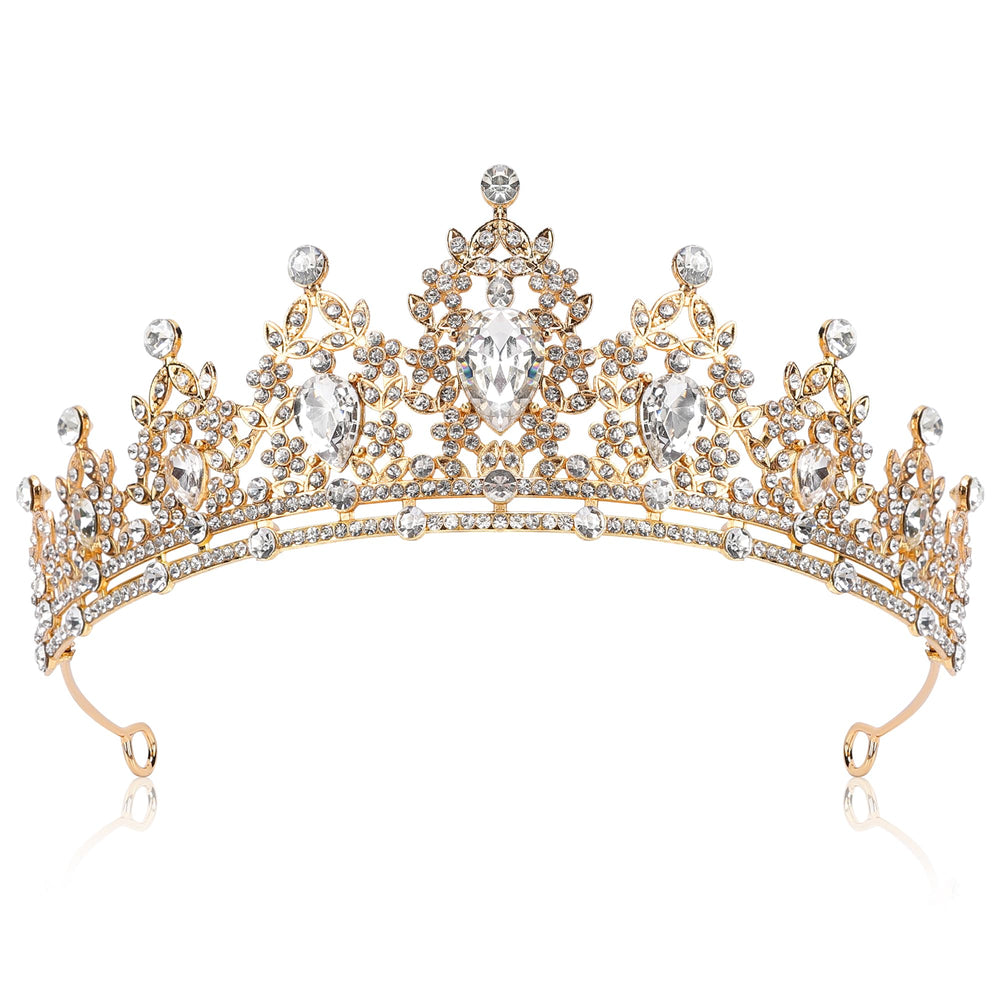 YHOTPURE crown front view showing regal silhouette and elegant sparkle