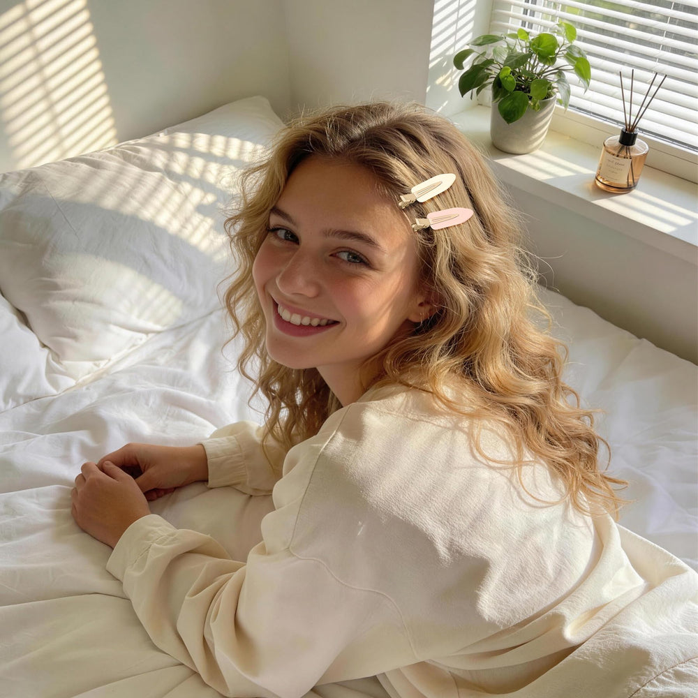 YIERSO on curly hair grip shows secure hold without crushing volume