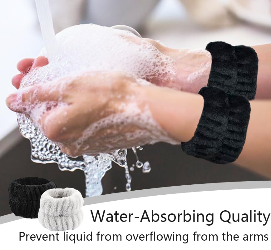 YIFVNGHUI headband worn at sink keeping hair dry during face wash
