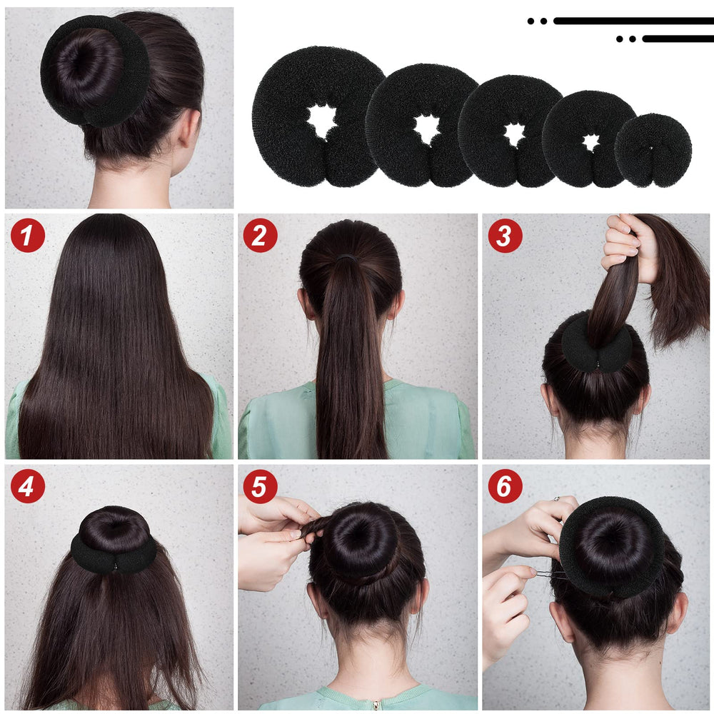 Yinder black hairpins and elastics neatly arranged for secure hold and discreet finish