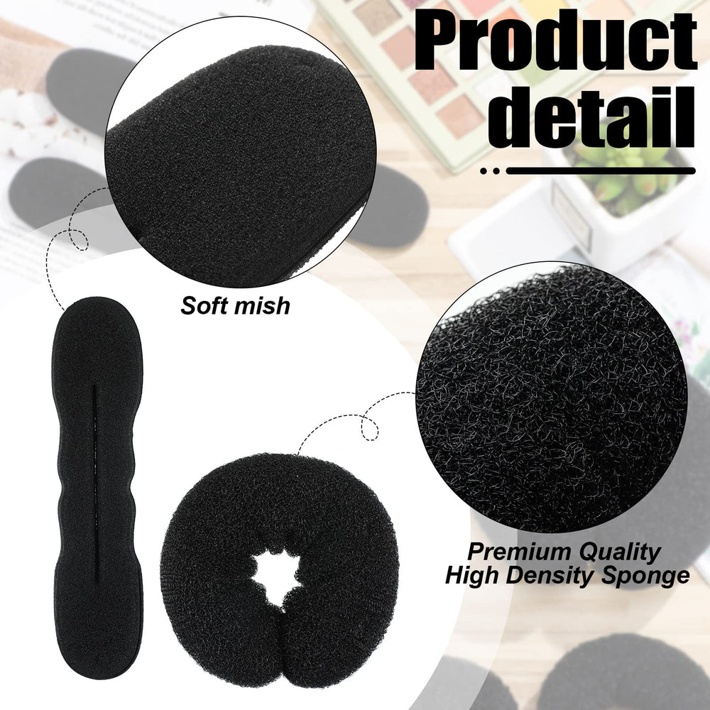 Yinder stacked small donut bun makers displaying vary sizes for fine hair control