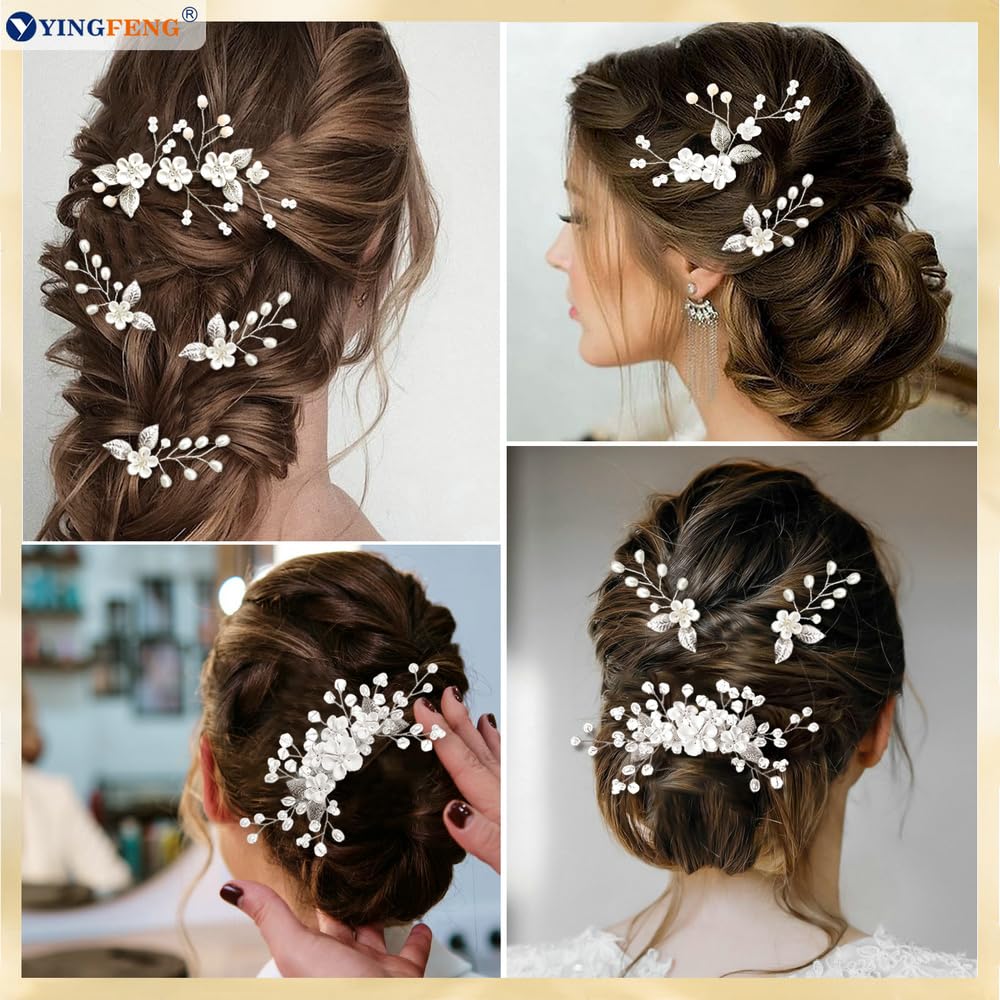 YINGFENG flower hair pin held in hand showing size and easy placement benefit