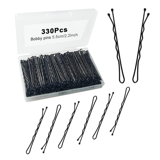 YINGFENG front view of clear storage box showing 330 bobby pins for neat organization