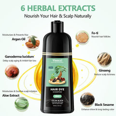 Yioscci applied to dry gray hair showing easy at-home application benefit