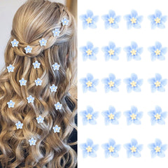 YISSION front view of 20 blue lily clips showing full set benefit