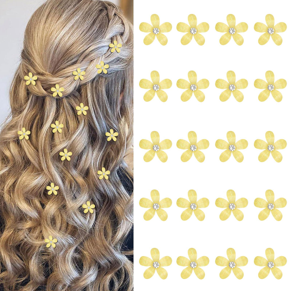YISSION front packaging showing 20 yellow floral clips, bright and cheerful