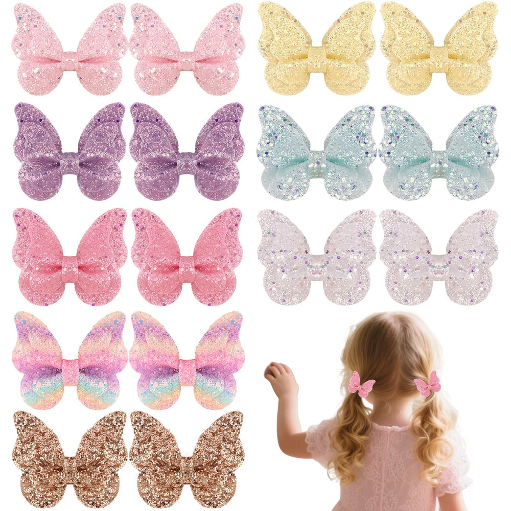 YISSION front packaging showing 16 colorful butterfly clips and variety