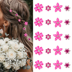 YISSION front packaging showing 20 hot pink floral clips for easy selection