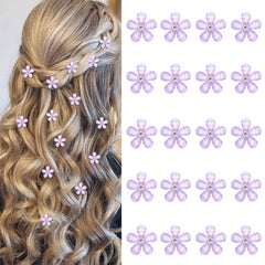 YISSION front packaging showing 20 light purple floral clips for easy styling