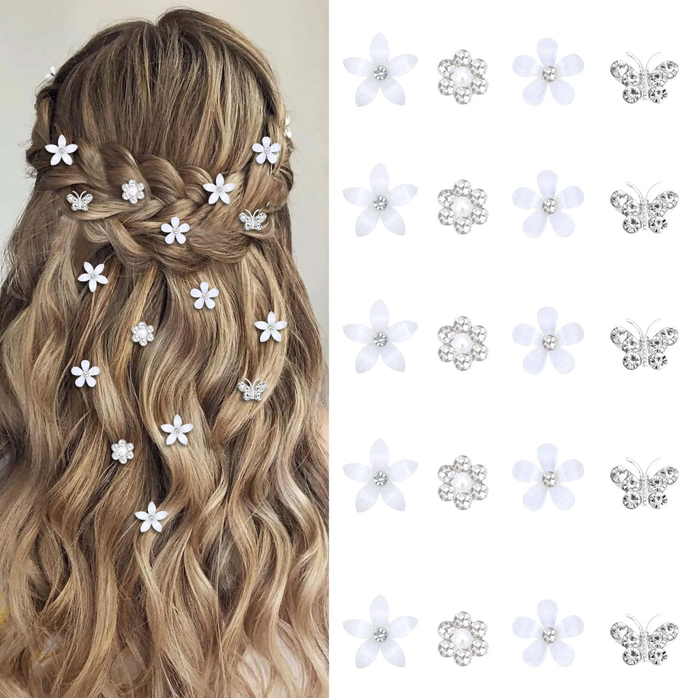 YISSION front packaging showing 20 mini flower hair clips, perfect for styling