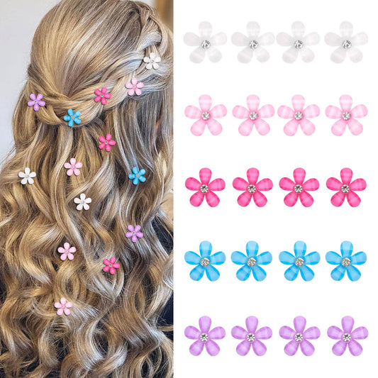YISSION front packaging of 20 mini flower clips showing vibrant colors and quantity