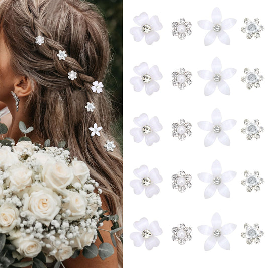 YISSION front packaging showing 20 white floral clips and an elegant presentation