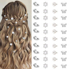 YISSION front packaging showing 40 white mini flower hair clips and bridal accessory appeal