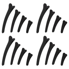 YISSION front view of 16 black alligator clips showing matte finish and pack benefit