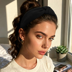 YISSION headband worn with short hair demonstrating versatile styling and comfort