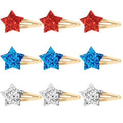 YISSION front view glitter star clip shows patriotic sparkle and secure hold