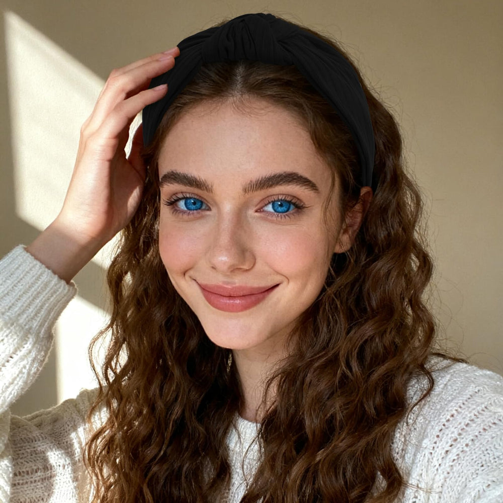 YISSION headband styled with a pony or bun - secure hold for updos