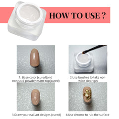 YJMyujimi gel applied on nail forming a raised 3D sculpture that holds fine detail