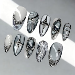 YKZFUI front packaging showing 30-piece chrome almond set and organized box