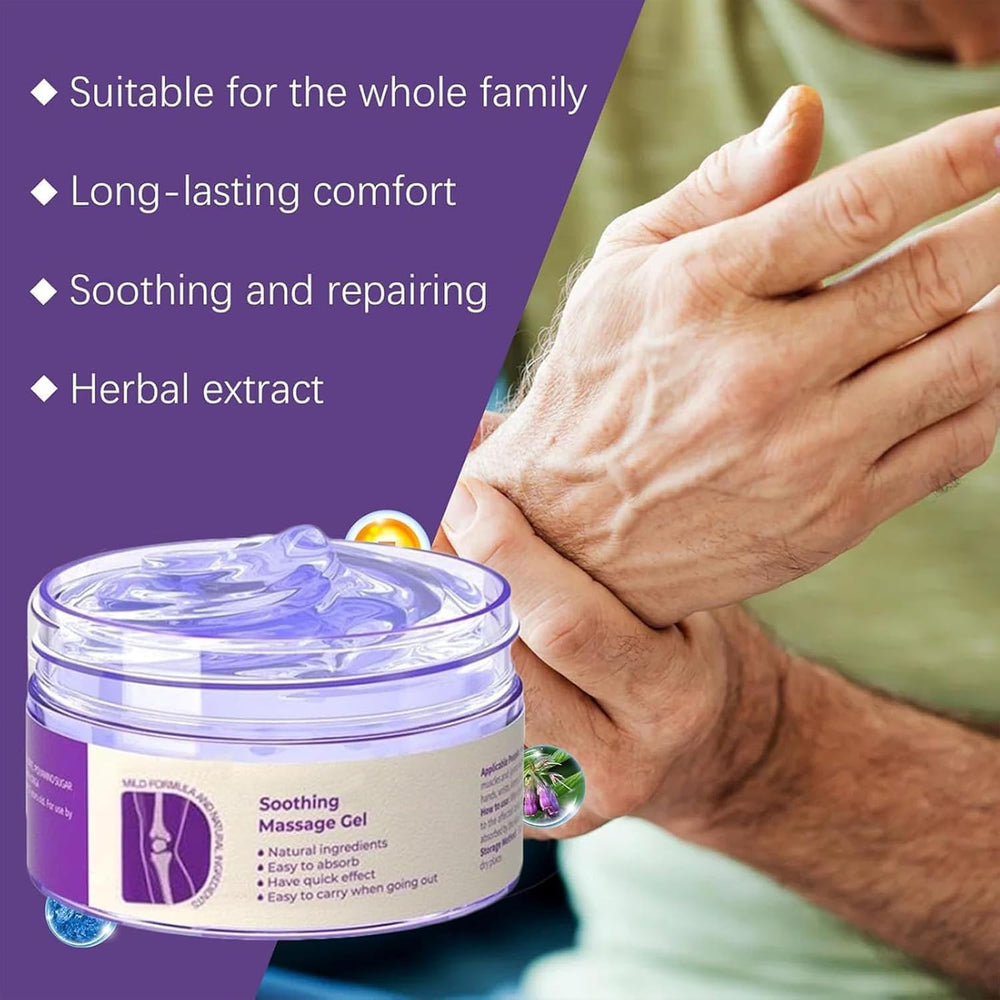 Ylahdent massaging shoulder with gel showing quick absorption and mobility