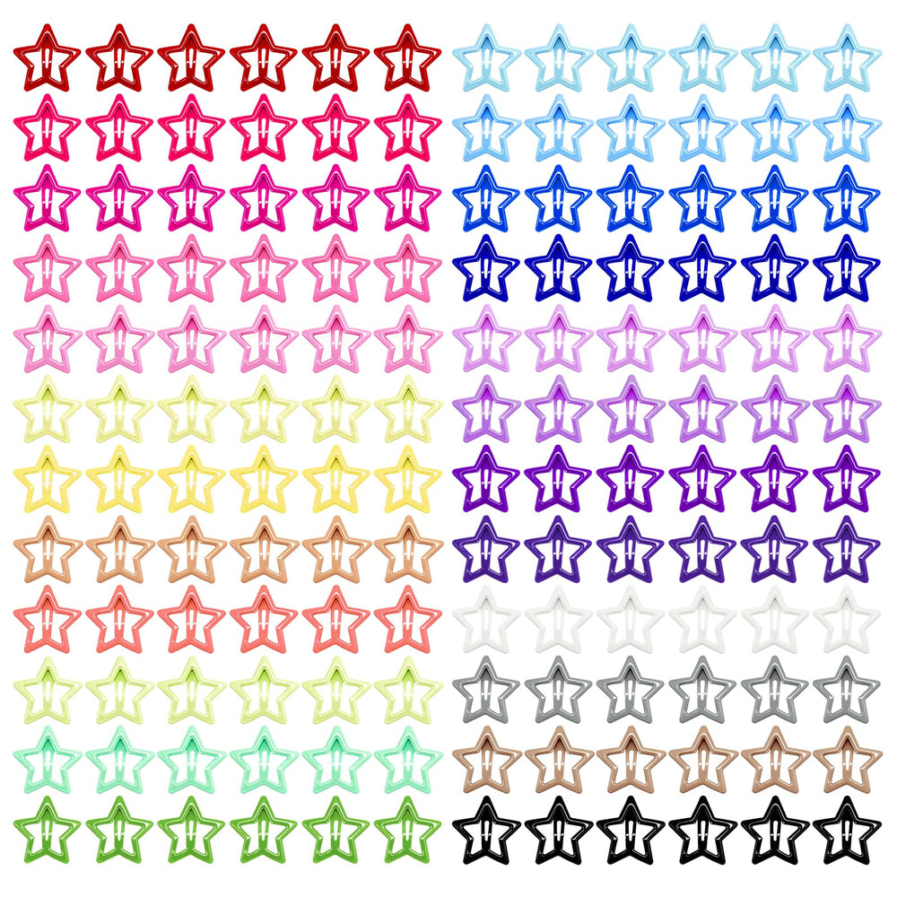 YLMUSU front packaging showing full 144-piece star clip set and convenience