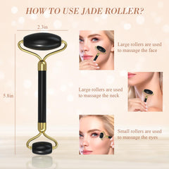 YLTNEUQER jade roller in hand illustrating size and travel convenience benefit