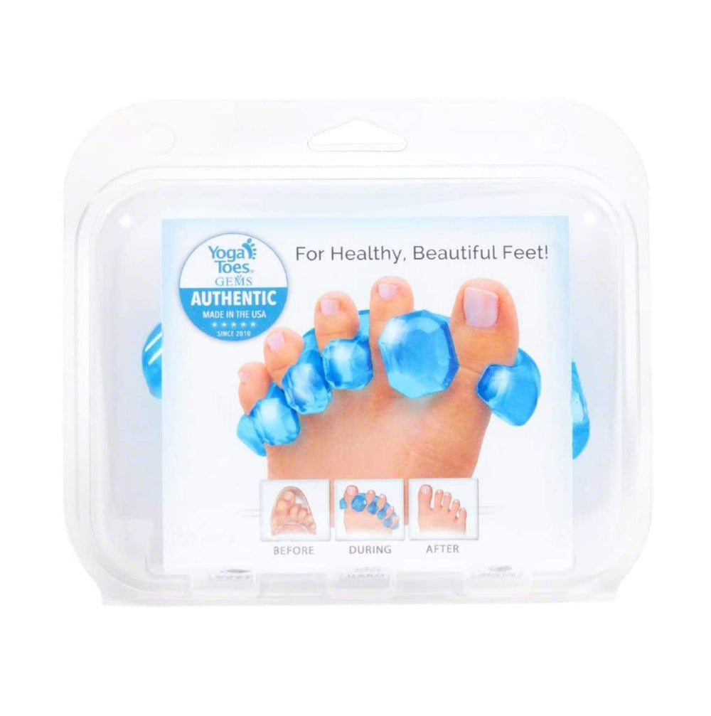 YogaToes GEMS packaging label showing made in USA and product details