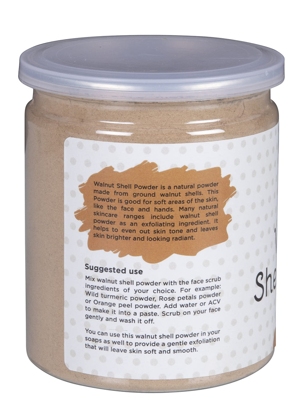 YOGI’S GIFT close-up of fine walnut shell powder texture for gentle exfoliation