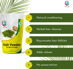 Applying sidr paste to hair roots with fingers, YOGI'S GIFT showing gentle scalp care