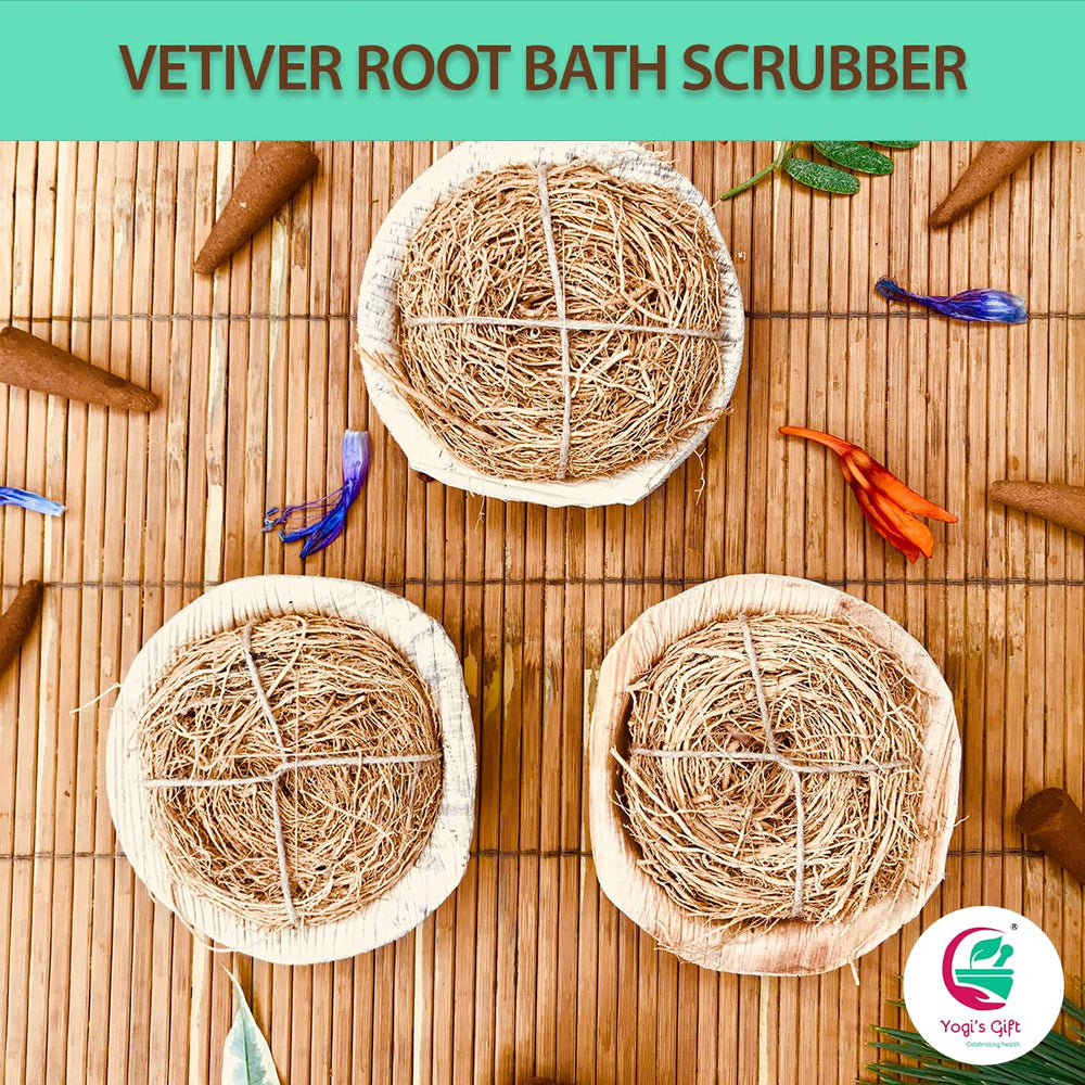YOGI’S GIFT vetiver root used in a hair rinse setting illustrating soothing aromatic benefit