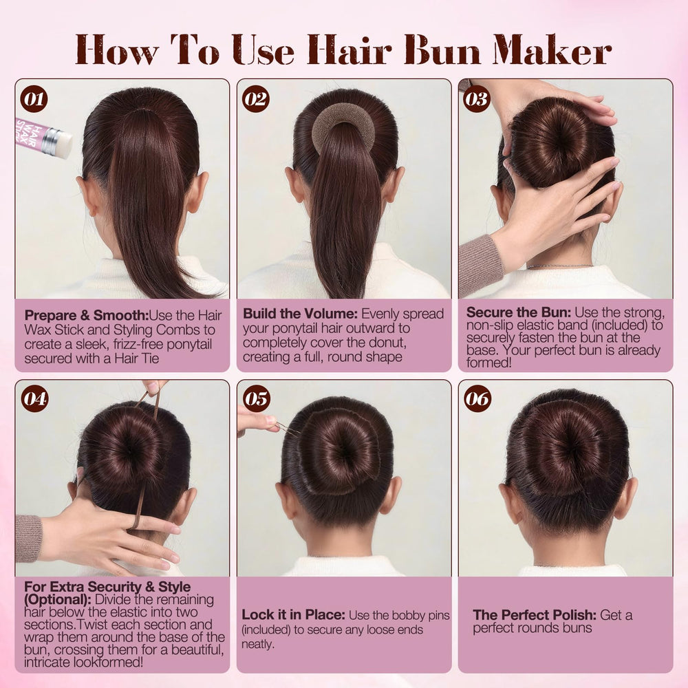 Yogode model wearing finished tan bun demonstrating elegant, lasting style