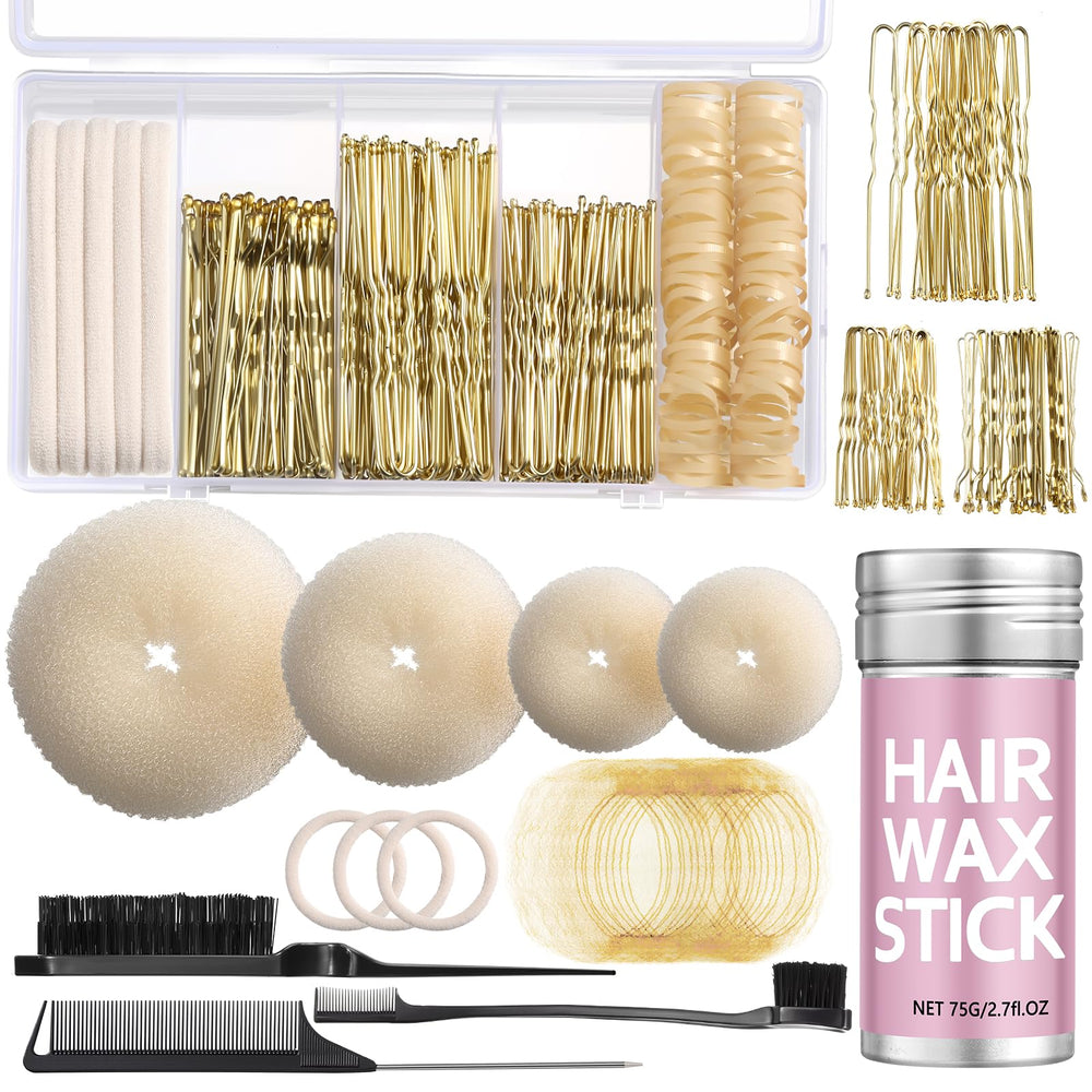 Yogode front view of complete bun maker kit showing contents and organization benefit