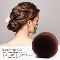 Yogode dark brown hair sponge close-up showing soft foam texture for natural volume