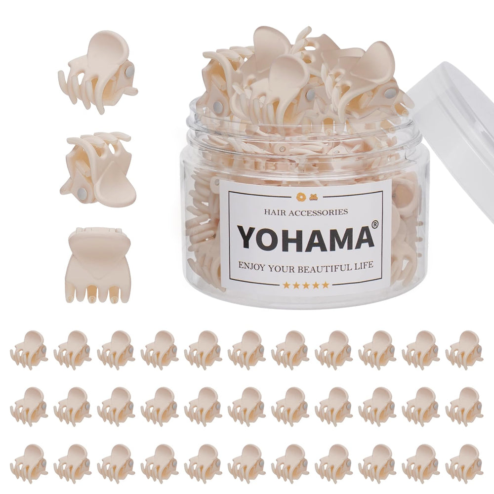 YOHAMA beige mini clips front packaging showing complete 36-piece set and protection