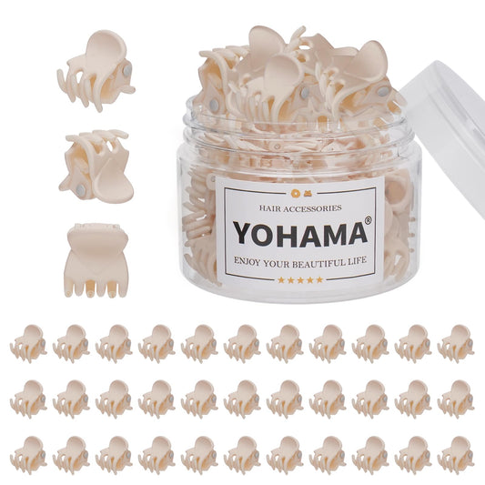 YOHAMA beige mini clips front packaging showing complete 36-piece set and protection