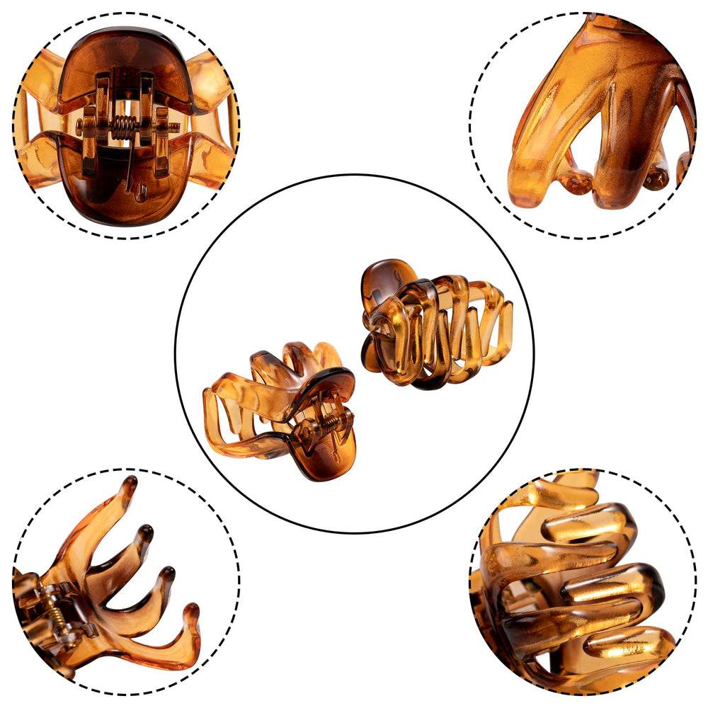 YOHAMA matte black and glossy brown clips paired to show finish options and discreet styling