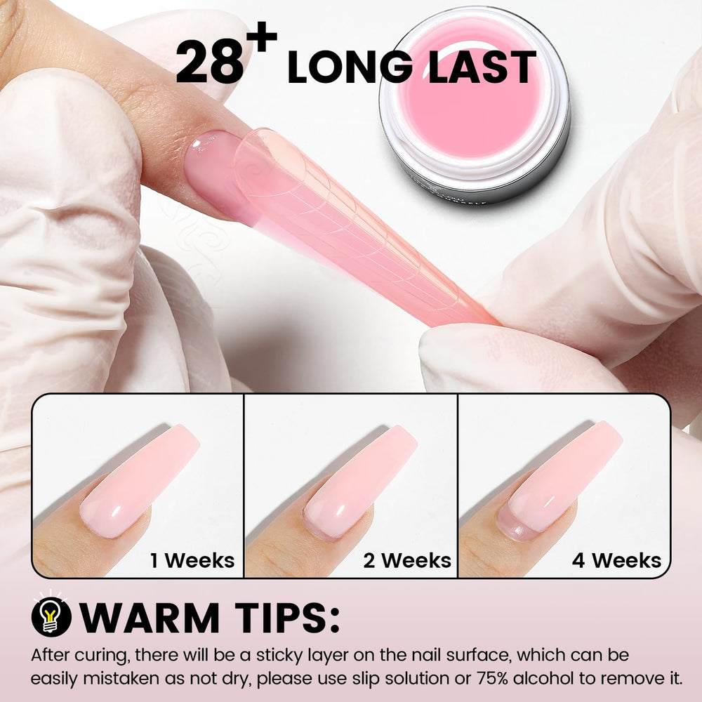 YOKE FELLOW applying builder gel with dual form for easy shaping