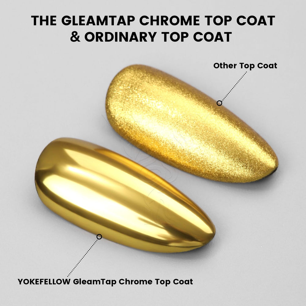 YOKE FELLOW close chrome finish illustrating high mirror shine and reflectivity