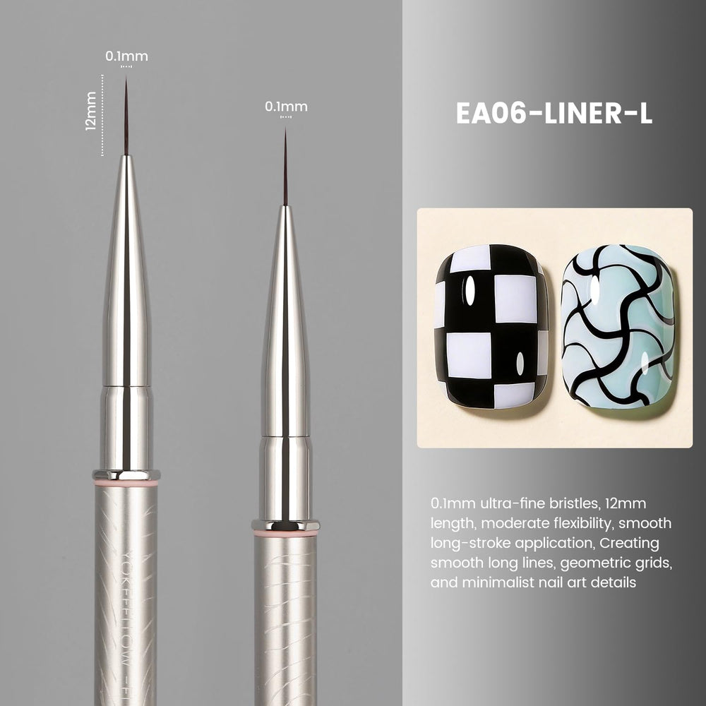 YOKE FELLOW EliteAlly close-up of 0.1mm ultra-fine bristles delivering crisp lines
