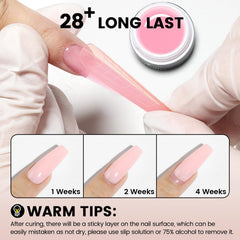 YOKE FELLOW gel applied in dual form demonstrating quick extension shaping benefit