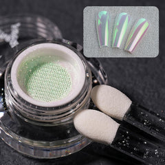 YOKEFELLOW finished manicure lifestyle shot highlighting iridescent mermaid effect durability