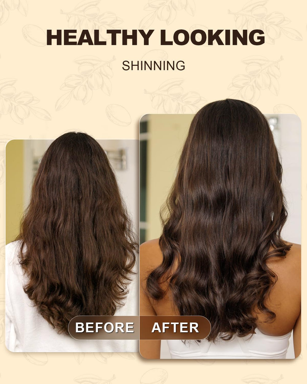 Yoken oil being applied to hair ends to reduce frizz and boost shine quickly