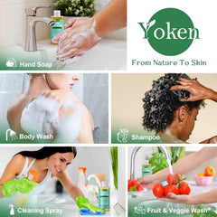 Yoken soap texture being poured to show concentrated, mild lather